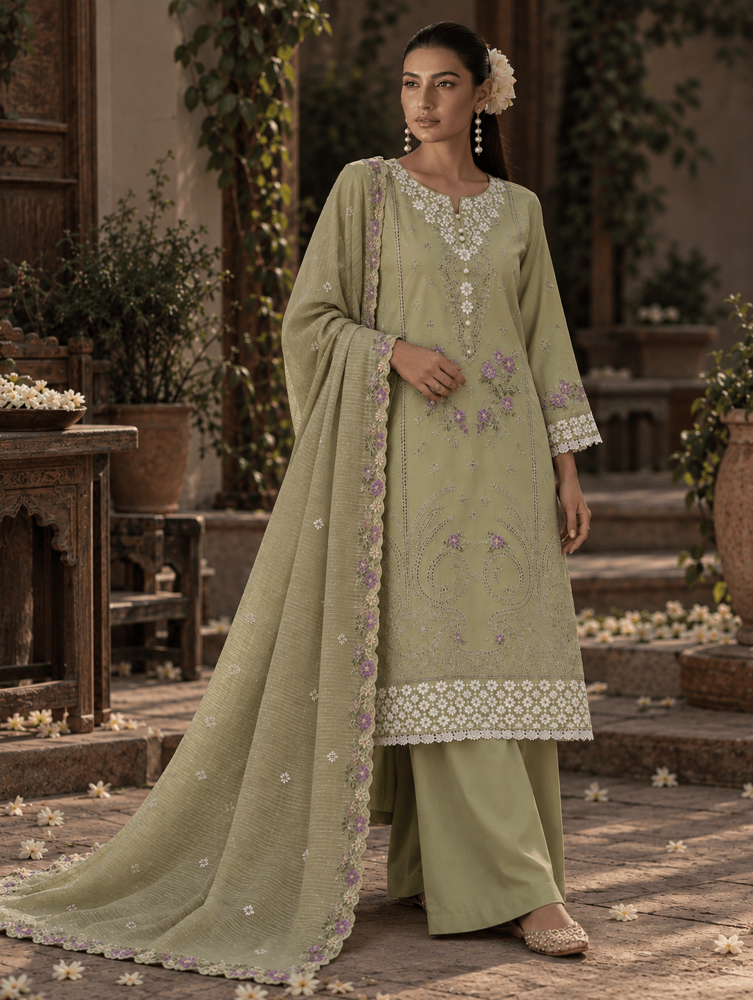 1 best pistachio green stitched suit