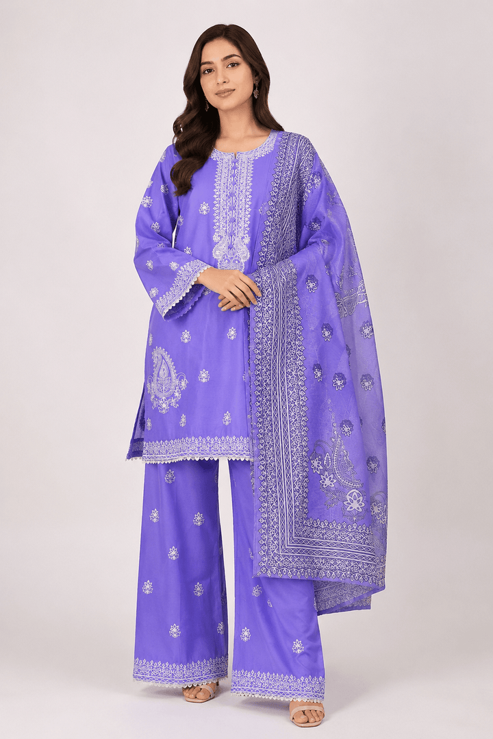 periwinkle stitched 3 piece suit