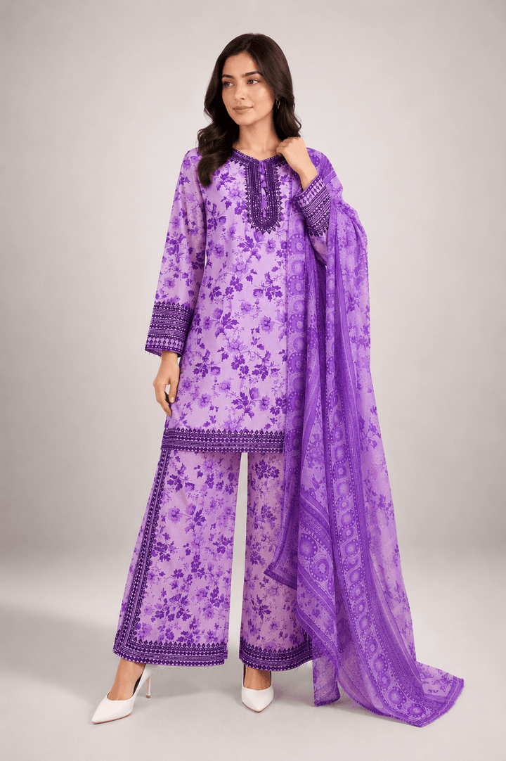 lilac floral stitched suit read to wear
