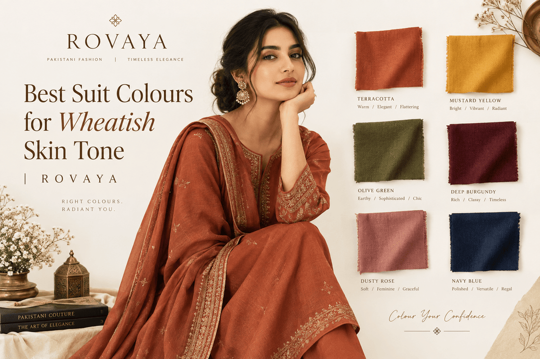 best suit colours for wheatish skin tone - Rovaya