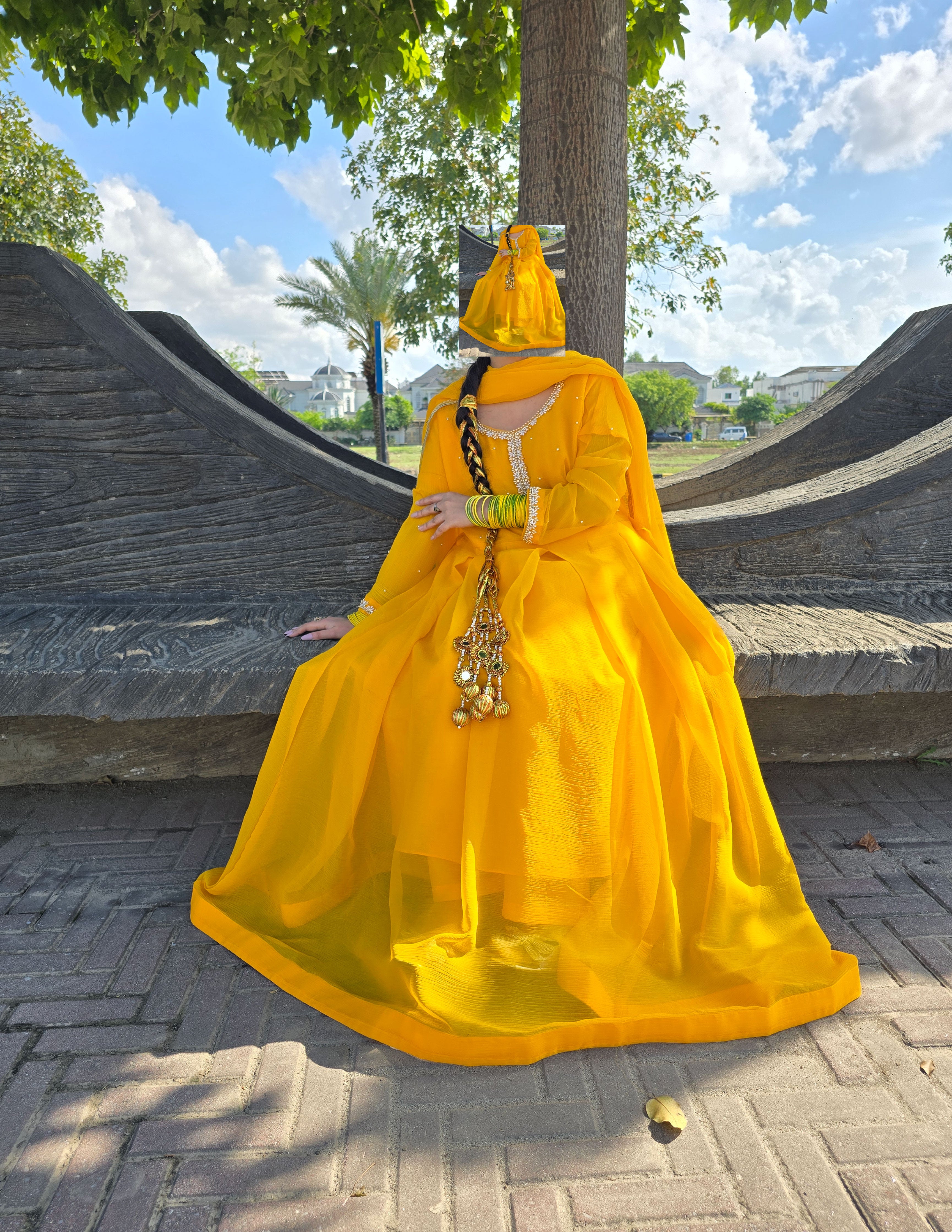 Yellow Mehndi Dress – Festive Net Frock