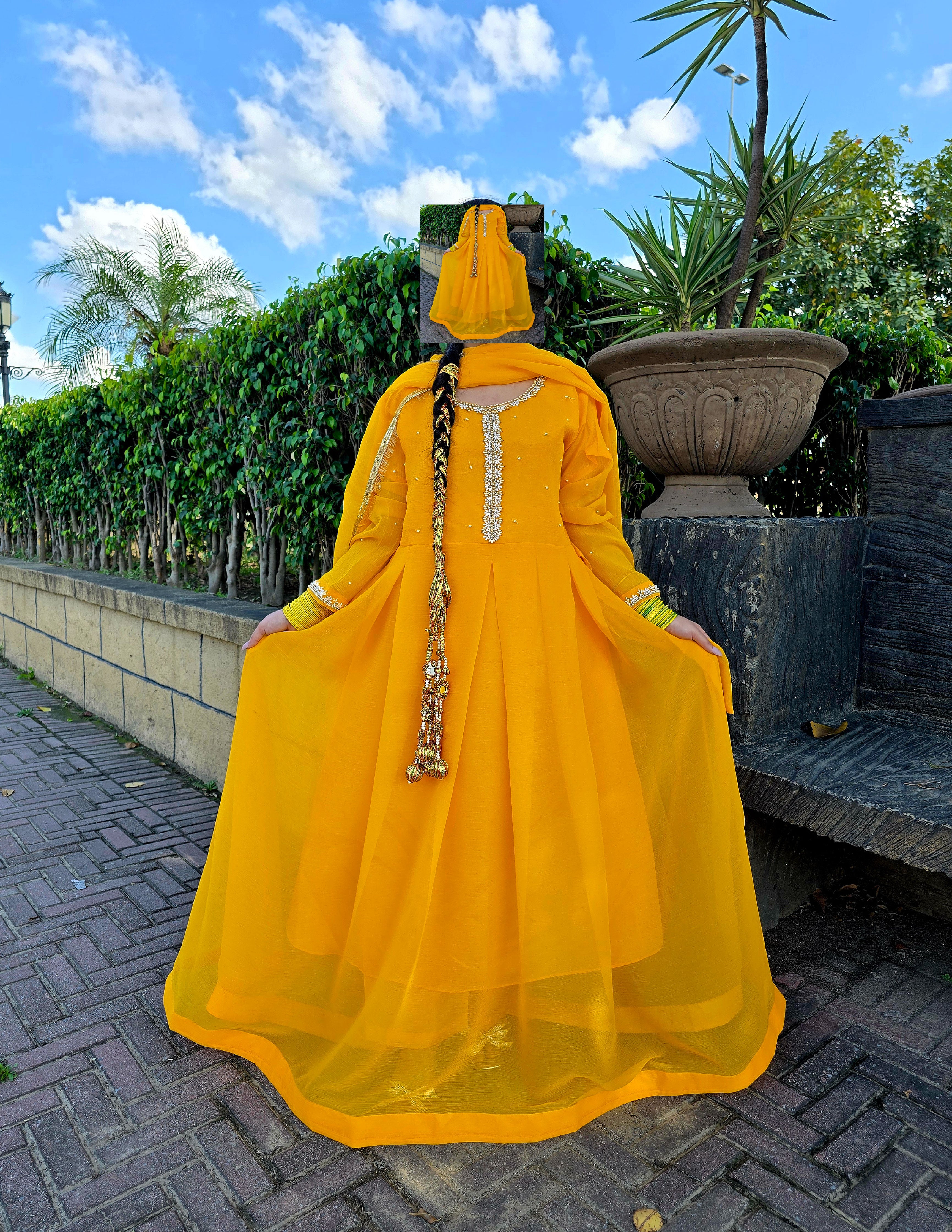 Yellow Mehndi Dress – Festive Net Frock