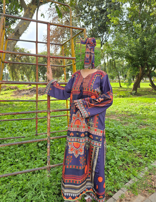 Midnight Sunset Digital Print – Long Ensemble 2PC
