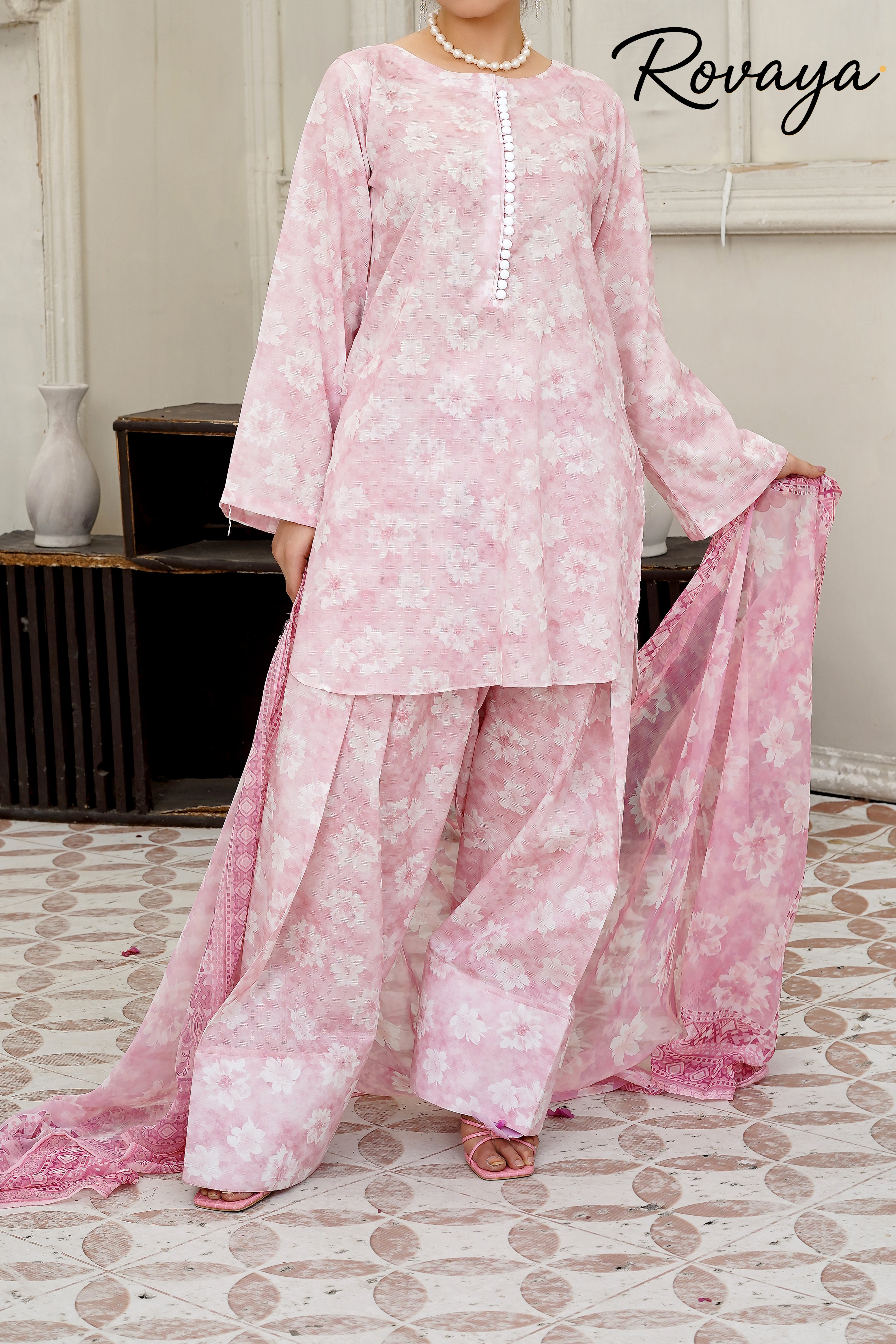 Pink Printed Suit | 3-Piece Set