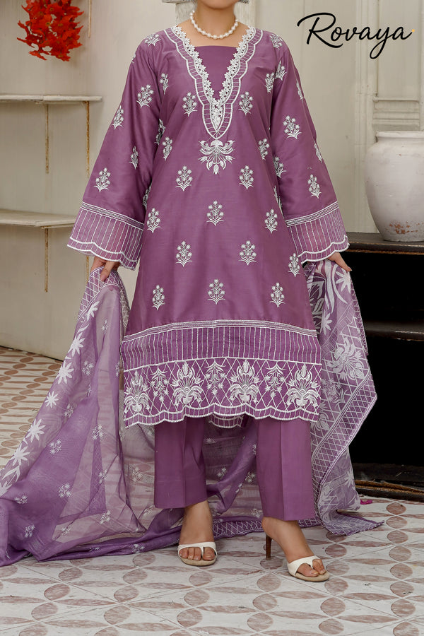 Mauve Embroidered Suit | 3-Piece