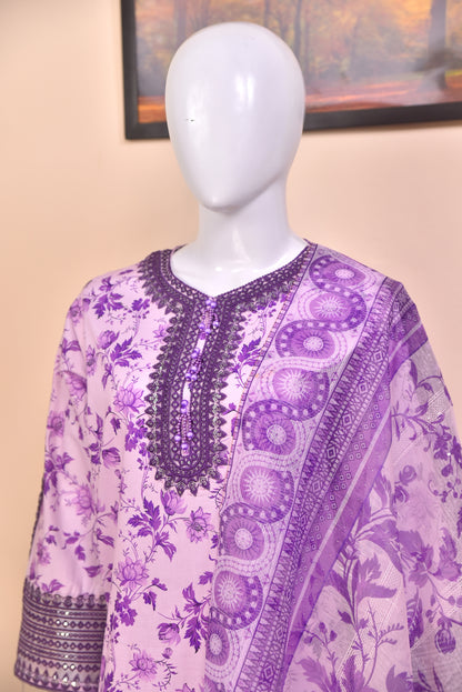 Luxury Embroidered Cotton 3PC