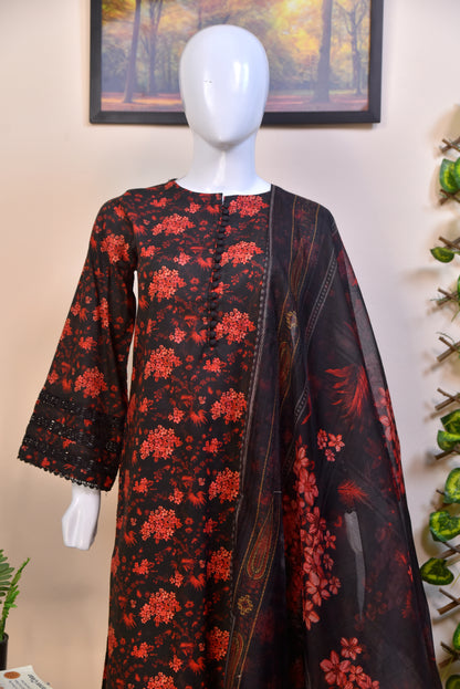EMBROIDERED SLEEVES COTTON 3PC