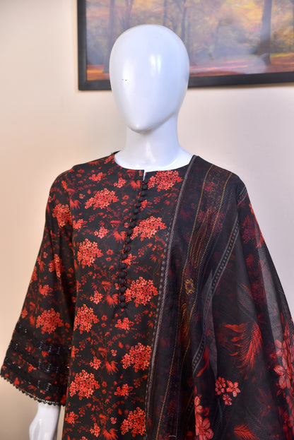 EMBROIDERED SLEEVES COTTON 3PC