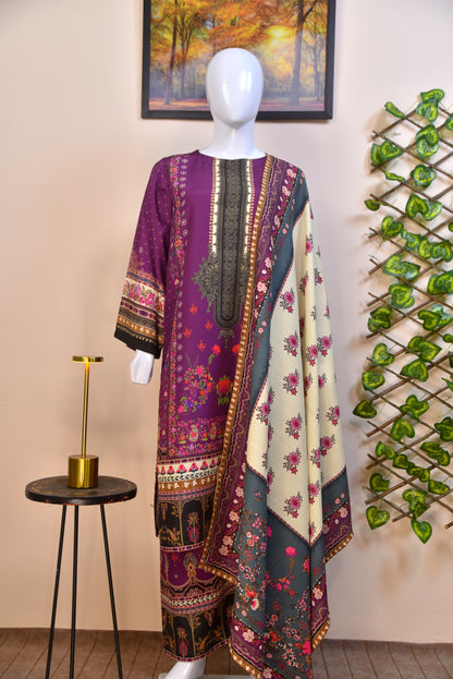 LUXURY DIGITAL PRINTED KHADDAR SILK 3PC