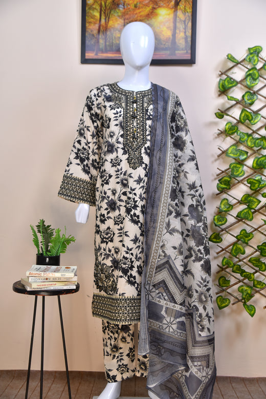 LUXURY EMBROIDERED COTTON 3PC – DESIGNER SERIES