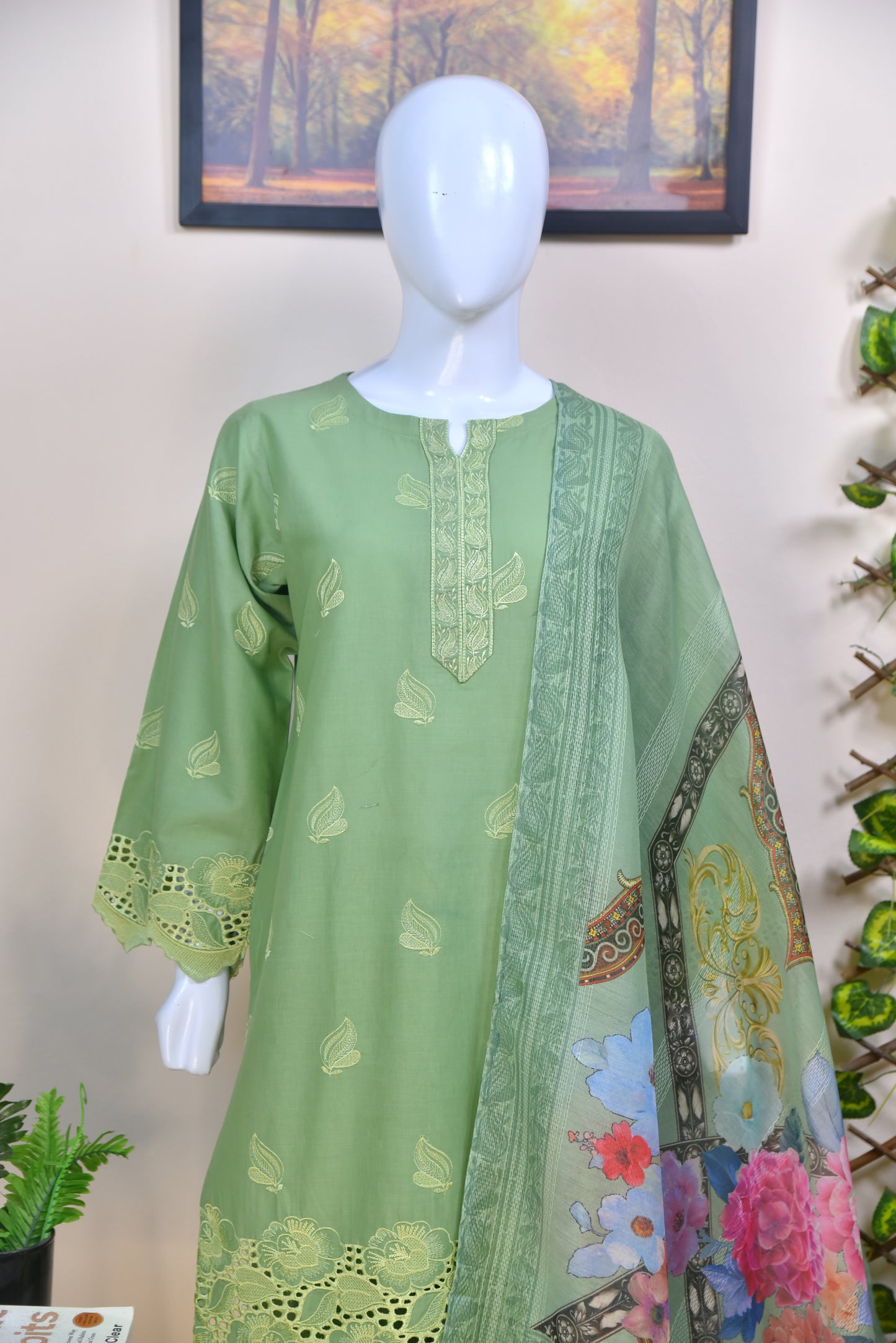 LUXURY CUTWORK & EMBROIDERED COTTON 3PC