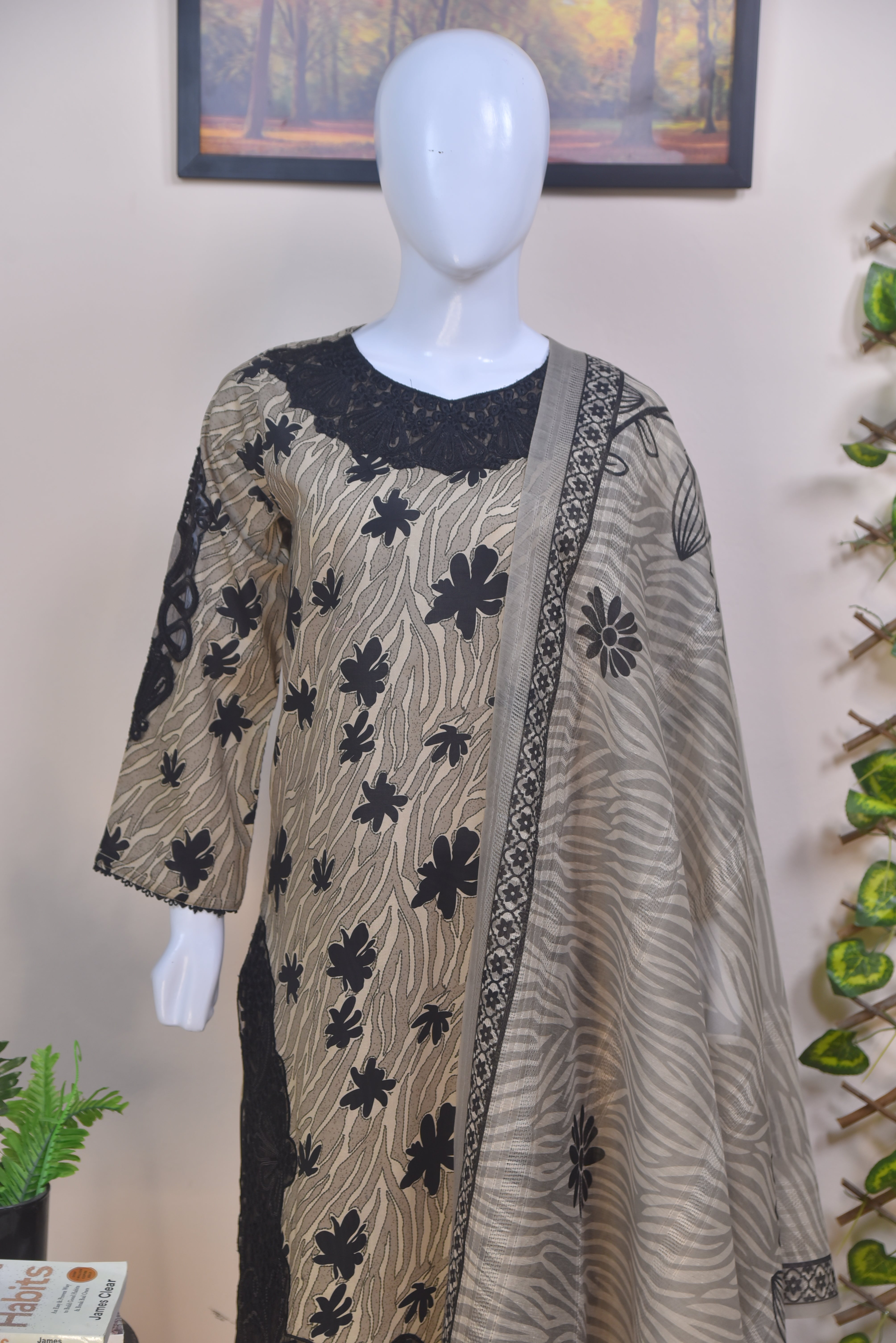Luxury Cotton 3-Piece Suit – Print & Embroidery Edition
