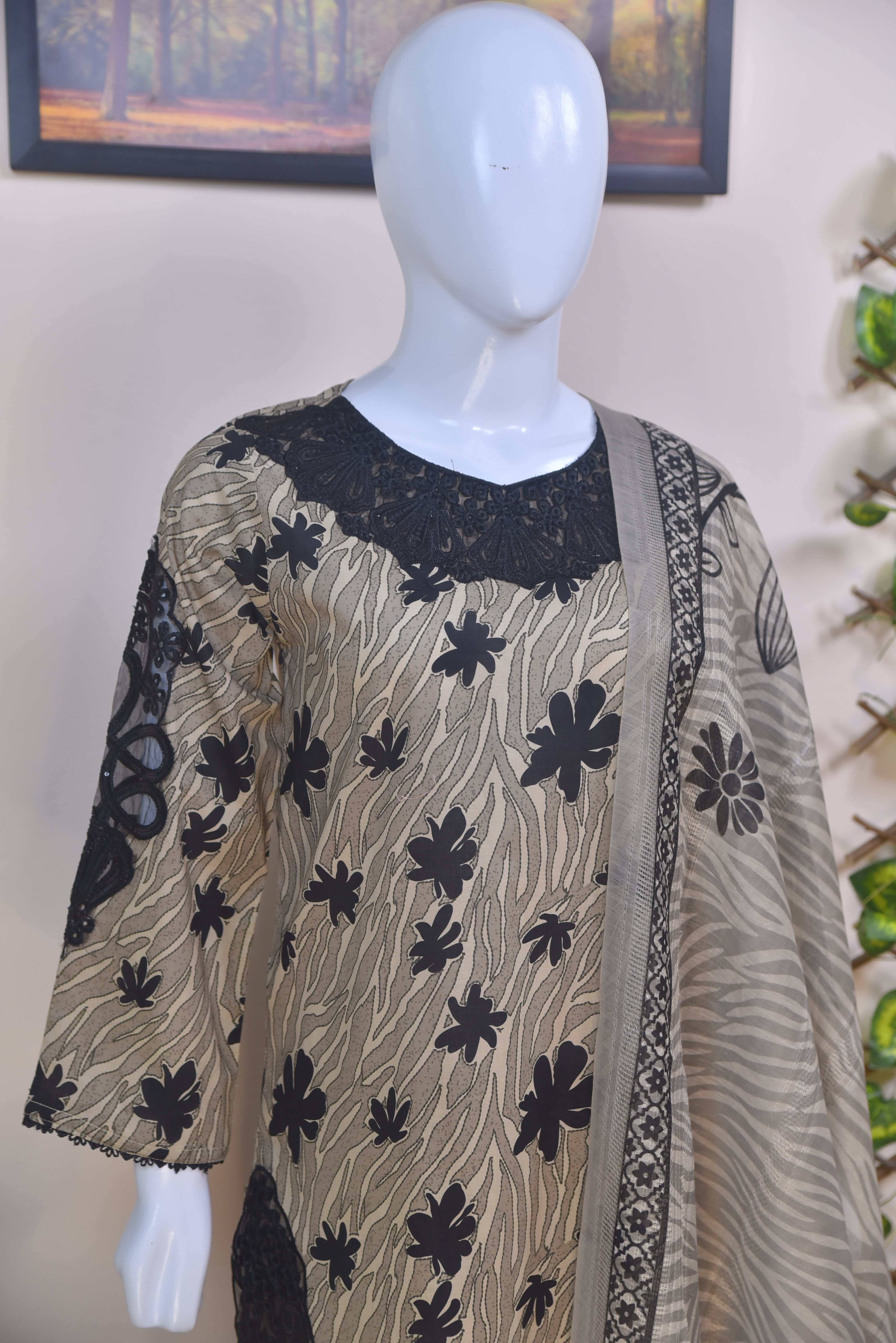 Luxury Cotton 3-Piece Suit – Print & Embroidery Edition