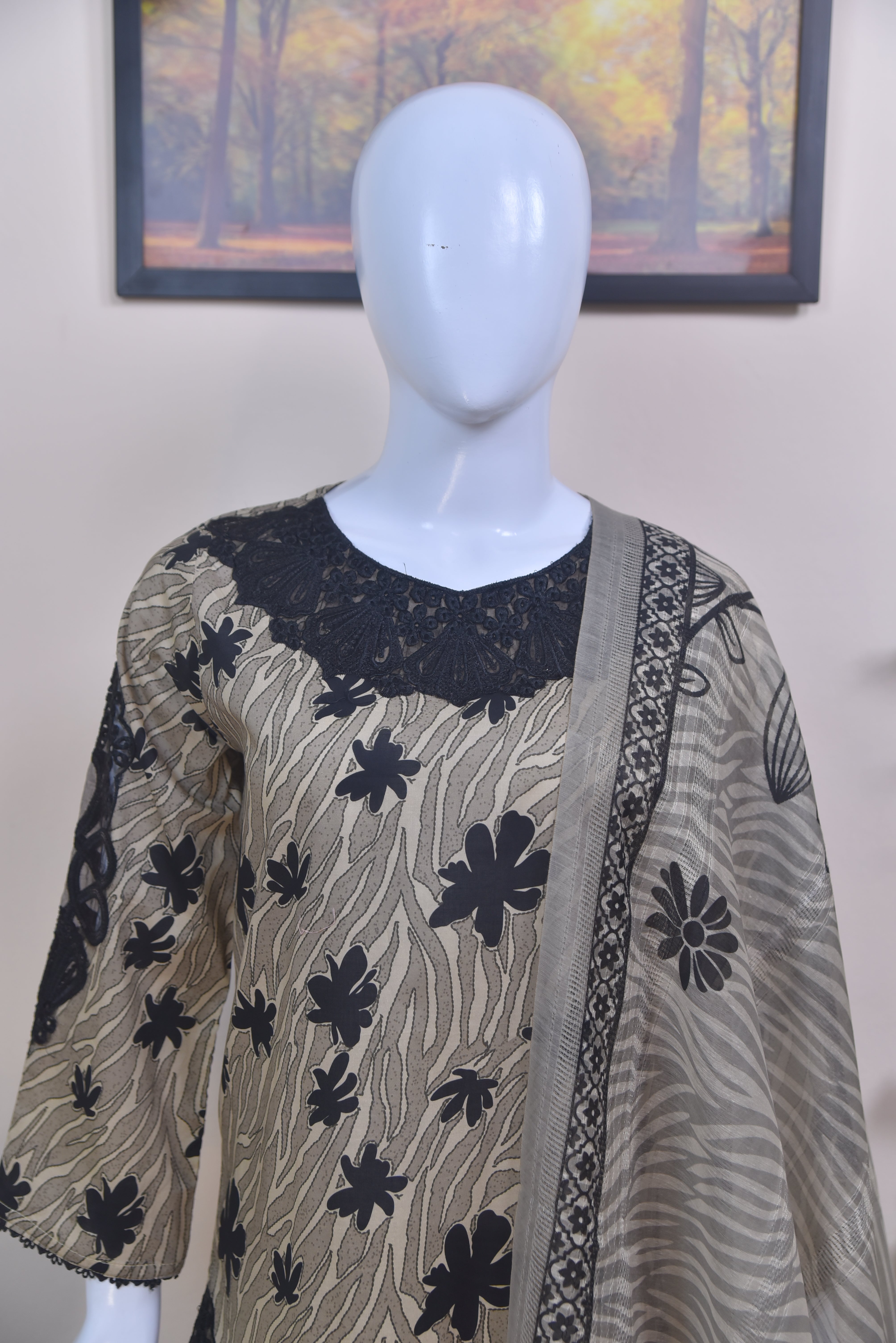 Luxury Cotton 3-Piece Suit – Print & Embroidery Edition