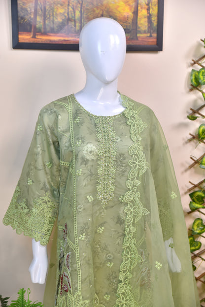 LUXURY EMBROIDERED ORGANZA & SILK 3PC