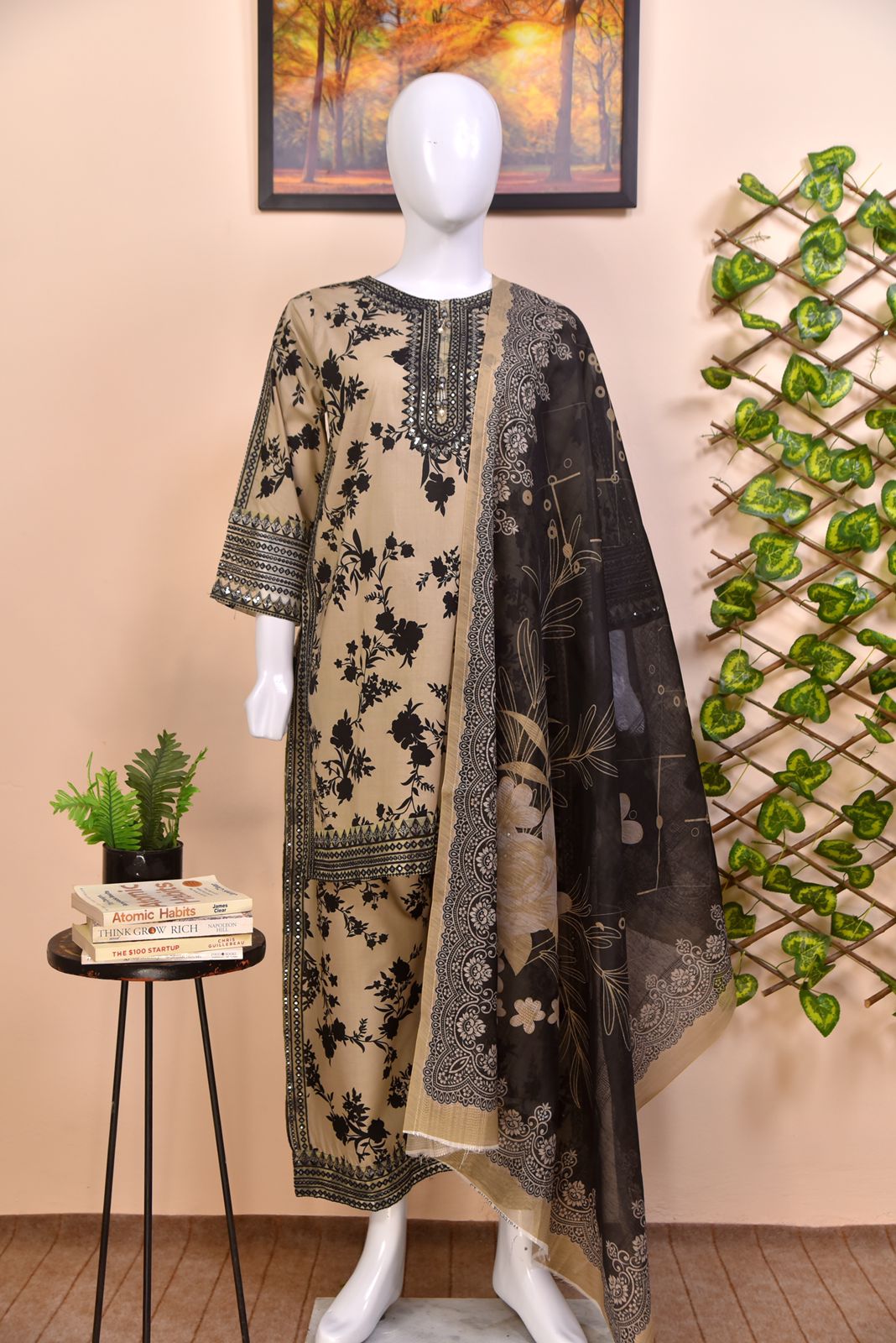 Luxury Embroidered Cotton 3PC with