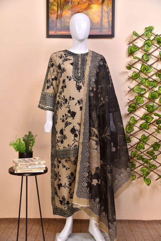 Luxury Embroidered Cotton 3PC with