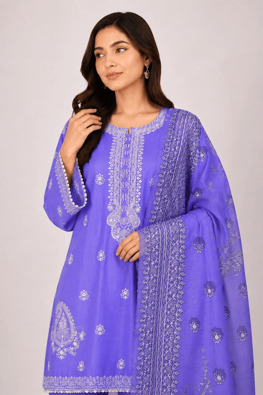 periwinkle stitched 3 piece suit