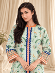 mint green printed stitched suit