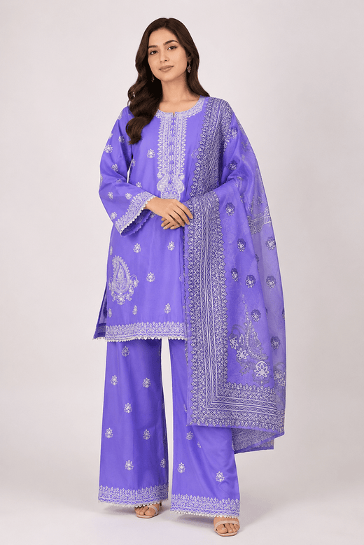 Lavender Embroidered Suit | 3-Piece