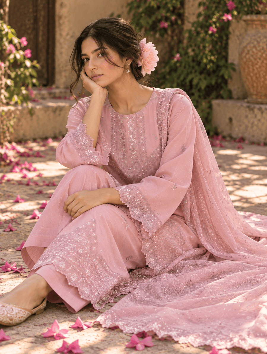1 best blush pink stitched suit