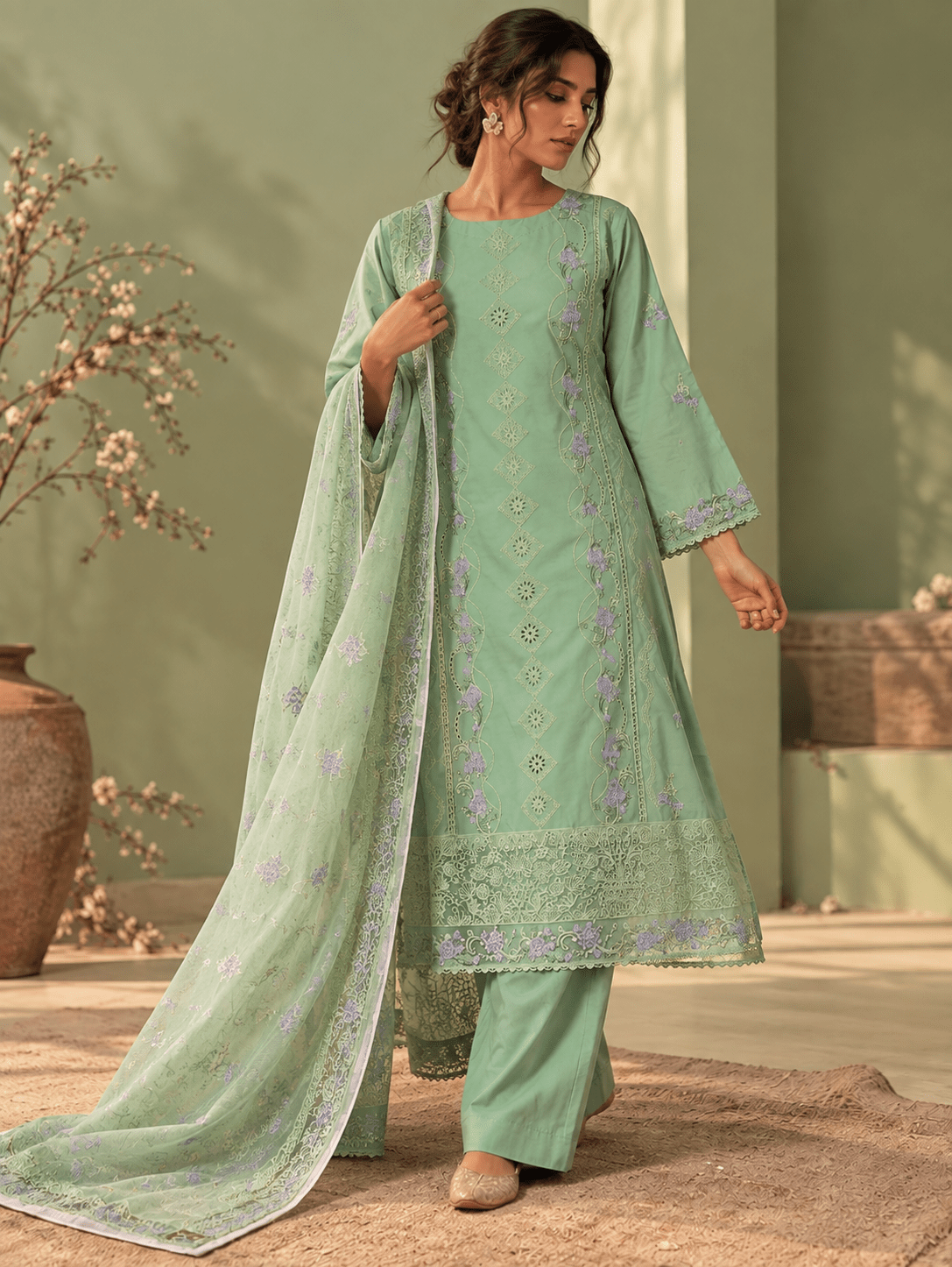 1 best sage green stitched suit