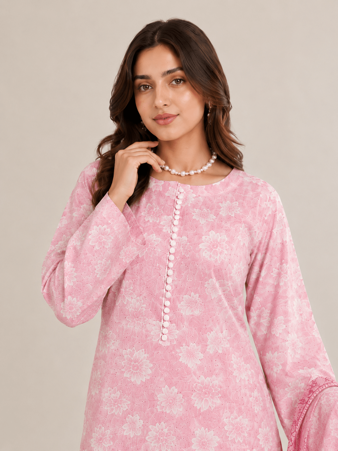 Pink Printed Suit | 3-Piece Set