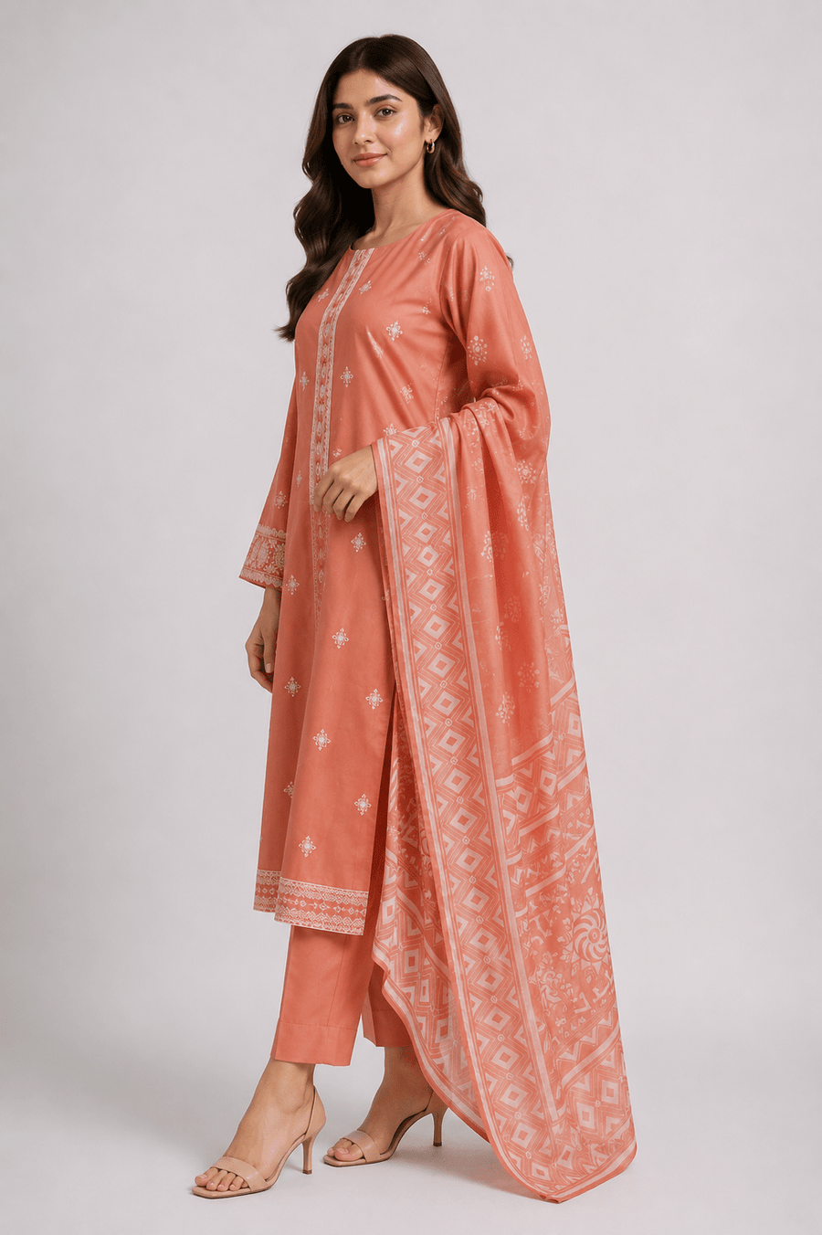 Rust Embroidered Suit | 3-Piece