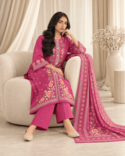 magenta embroidered stitched suit
