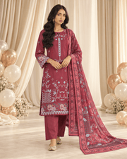 red embroidered stitched suit