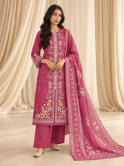 magenta embroidered stitched suit