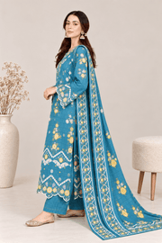 teal embroidered stitched suit