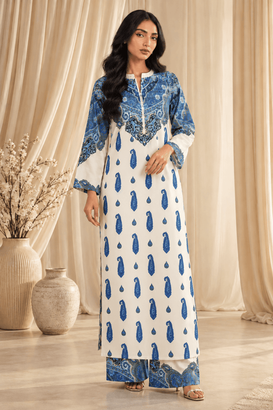 paisley print stitched suit