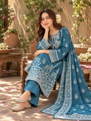 1 best ocean blue stitched suit