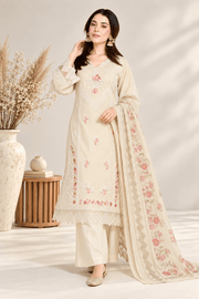 cream embroidered stitched suit