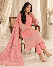 pink embroidered stitched suit