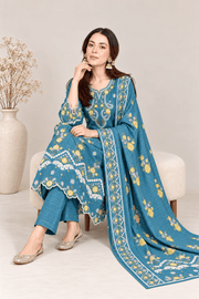 teal embroidered stitched suit