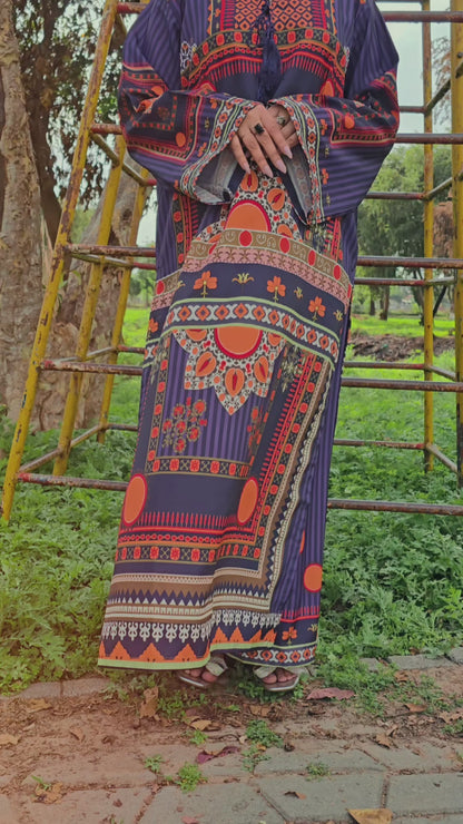 Midnight Sunset Digital Print – Long Ensemble 2PC