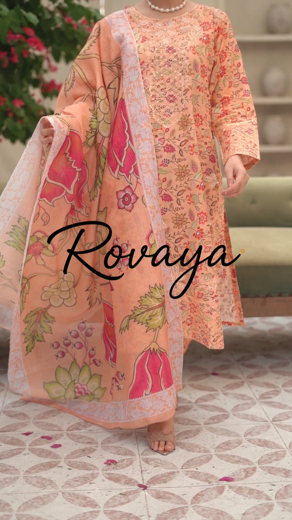 Peach Printed Suit | 3-Piece Set