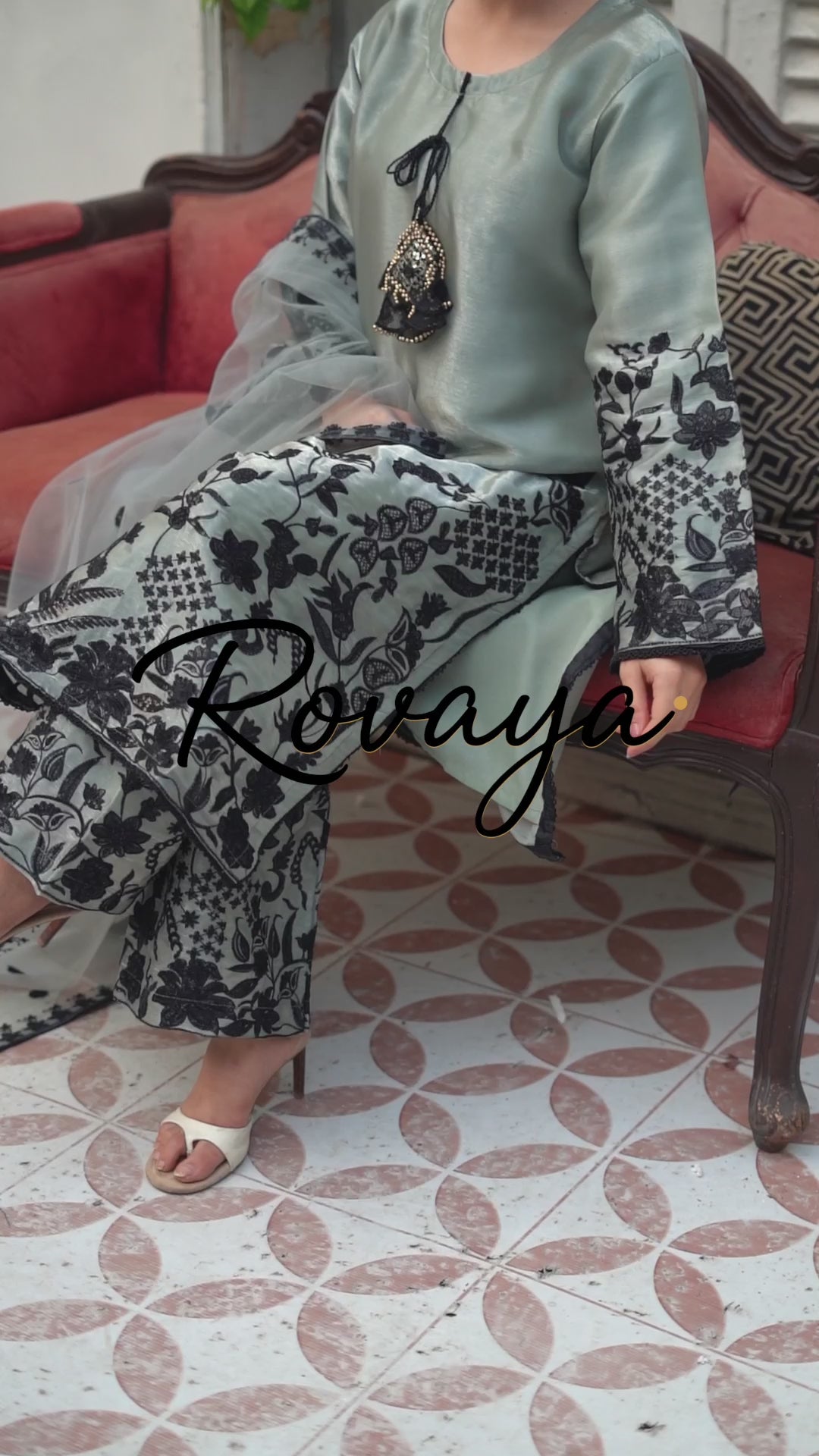 Grey Embroidered Suit | 3-Piece