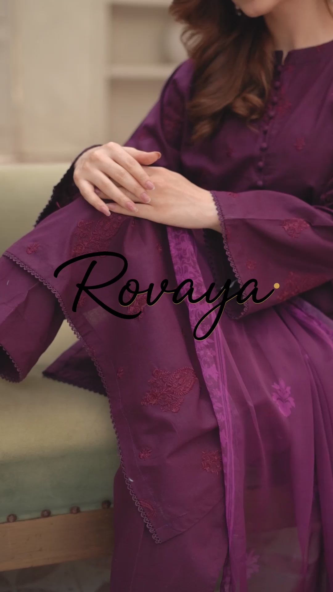 Plum Embroidered Suit | 3-Piece